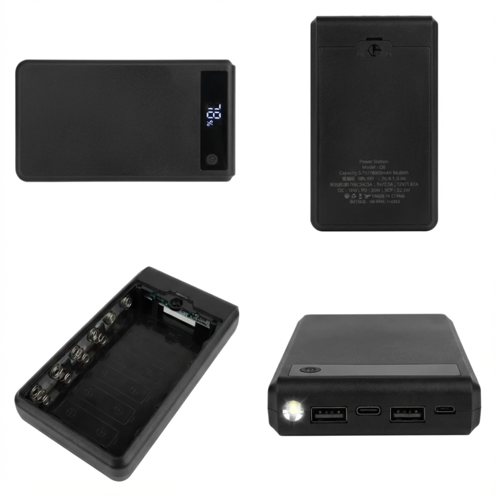 کیس پاوربانک هوشمند مدل Q6 با نمایشگر LCD