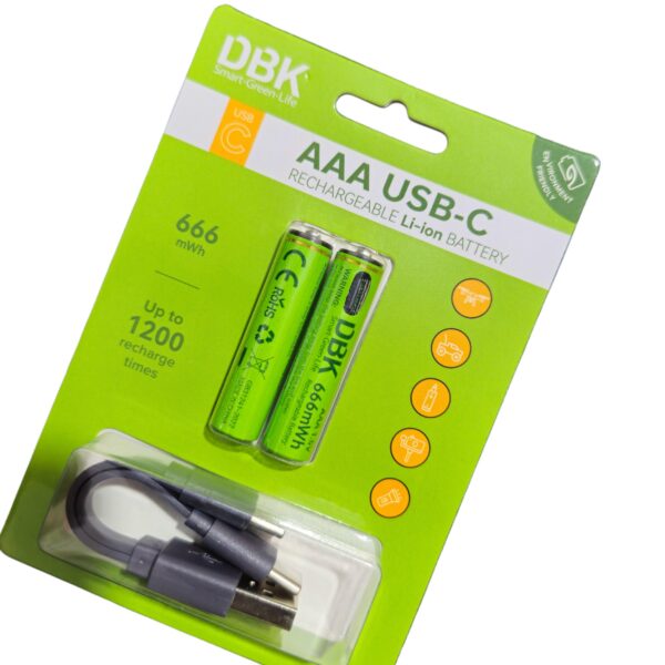 باطری نیم قلمی شارژی DBK USB