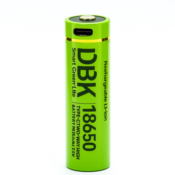 باطری 18650 برند DBK با پورت شارژ