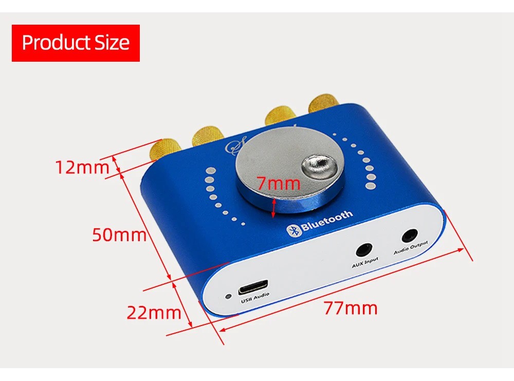 آمپلی فایر بلوتوثی استریو 20 وات Sinilink مدل XY-KA15H با ورودی Type-C و بدنه فلزی آمپلی فایر بلوتوثی استریو 20 وات Sinilink مدل XY-KA15H با ورودی Type-C و بدنه فلزی