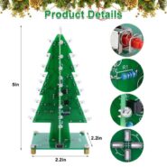 کیت آموزشی لحیم‌کاری درخت کریسمس ۳ بعدی الکترونیکی با نورپردازی LED